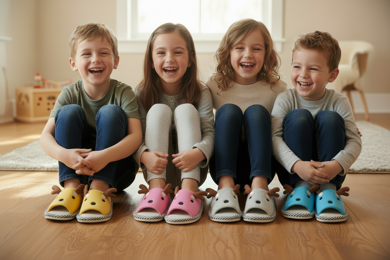 Pantofole per bambini in materiali naturali — Deer Collection