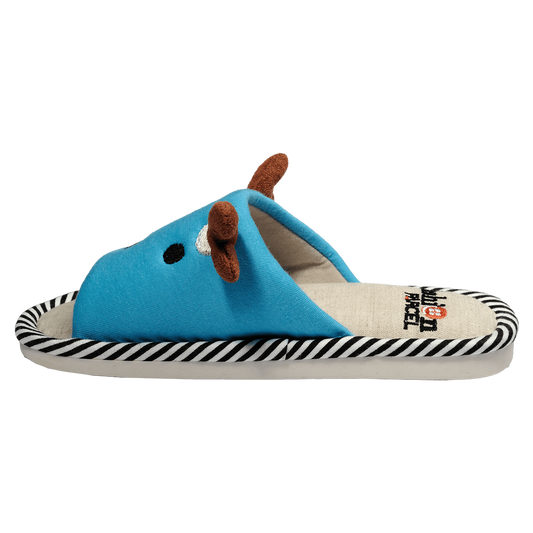 Pantofola bambini blu chiaro – vista laterale	